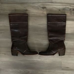 Frye Boots - tall, brown, leather, barely worn